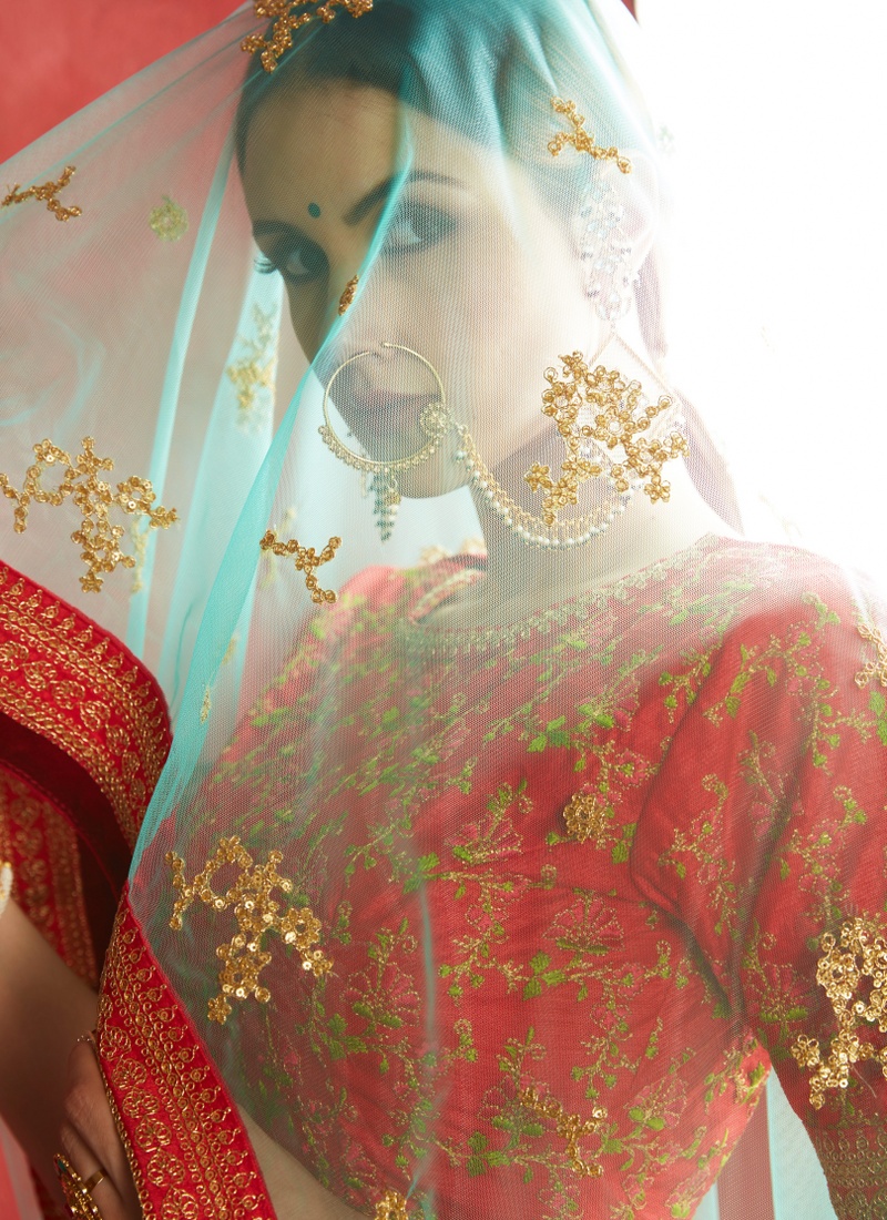 Rose Pink Banglori Silk Zari Embroidery Wedding Lehenga Choli