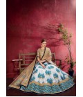 Cream Banglori Silk Dori Embroidery Wedding Lehenga Choli