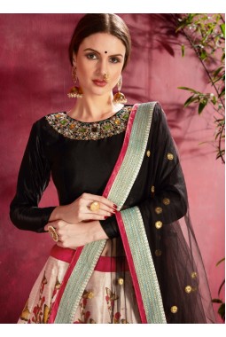 Multi Color Banglori Silk Embroidery Wedding Lehenga Choli