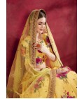 Yellow Banglori Silk Sequins Wedding lehenga Choli