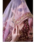 Maroon Raw Silk Dori Embroidery Wedding Lehenga Choli