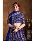 Royal Blue Raw Silk Sequins Wedding Lehenga Choli