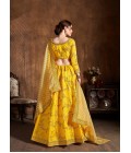 Yellow Mulberry Silk Zari Embroidery Wedding Lehenga Choli