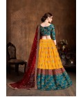 Yellow Banarasi Silk Zari Embroidery Wedding Lehenga Choli