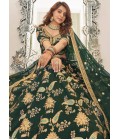 Green Art Silk Zari Embroidery Wedding Lehenga Choli