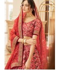 Red Art Silk Dori Embroidery Wedding Lehenga Choli