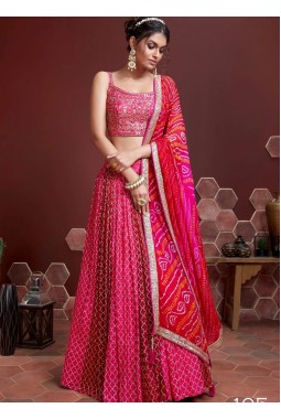 Pink Chinnon Silk Sequins Wedding Lehenga Choli
