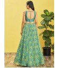 Green Organza Zari Sequins Wedding Lehenga Choli