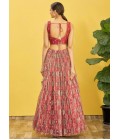 Brown Organza Real Mirror Wedding Lehenga Choli