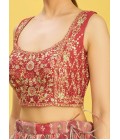 Brown Organza Real Mirror Wedding Lehenga Choli