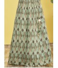 Green Chinnon Sequins Embroidered Wedding Lehenga Choli