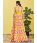 Yellow Chinnon Zari Embroidered Wedding Lehenga Choli