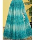 Blue Organza Digital Print Wedding Lehenga Choli