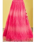 Pink Organza Zari Sequins Wedding Lehenga Choli