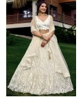 White Soft Net Multiple Sequins Wedding Lehenga Choli