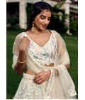 White Soft Net Multiple Sequins Wedding Lehenga Choli