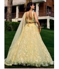 Yellow Thread Embroidered Wedding Lehenga Choli