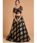 Black Net Multi Sequins Wedding Lehenga Choli