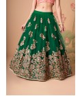 Green Net Zari Embroidery Wedding Lehenga Choli