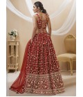 Red Georgette Sequins Wedding Lehenga Choli