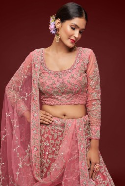 Fantasy Rose Soft Net Embroidery Wedding Lehenga Choli