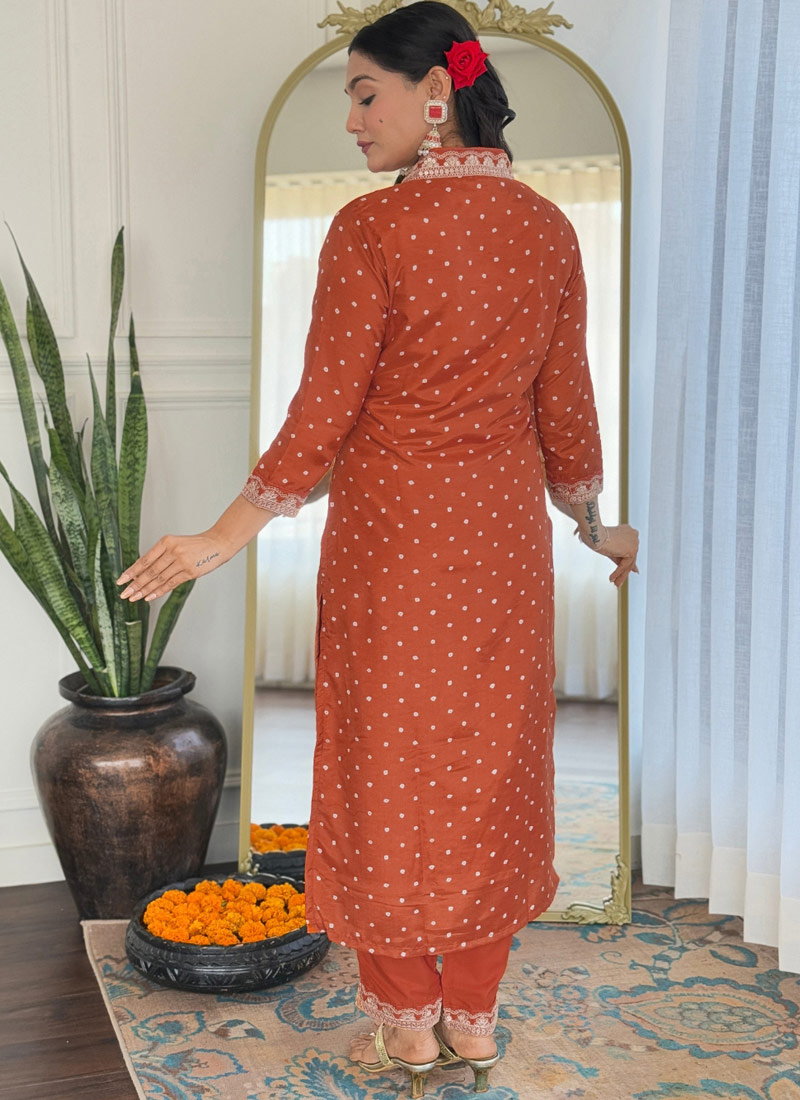 Orange Silk Embroidered Wedding Salwar Kameez Orange Silk Embroidered Wedding Salwar Kameez