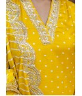 Yellow Silk Embroidered Wedding Salwar Kameez Yellow Silk Embroidered Wedding Salwar Kameez