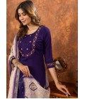 Purple Silk Embroidered Festive Gathering Wear Salwar Kameez Purple Silk Embroidered Festive Gathering Wear Salwar Kameez