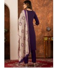 Purple Silk Embroidered Festive Gathering Wear Salwar Kameez Purple Silk Embroidered Festive Gathering Wear Salwar Kameez