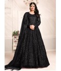 Black Net Sequins Wedding Salwar Kameez