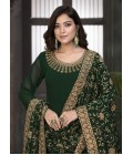 Rama Green Faux Georgette Embroidered Wedding Salwar Kameez