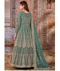 Sea Green Net Sequins Embroidered Wedding Salwar Kameez