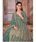 Sea Green Net Sequins Embroidered Wedding Salwar Kameez