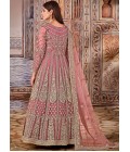 Pink Net Zari Embroidered Wedding Salwar Kameez