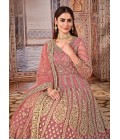 Pink Net Zari Embroidered Wedding Salwar Kameez