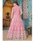 Pink Net Sequins Wedding Salwar Kameez