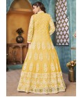 Yellow Net Embroidered Wedding Salwar Kameez