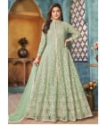 Sea Green Net Sequins Embroidered Wedding Salwar Kameez