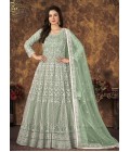 Sea Green Net Embroidered Wedding Salwar Kameez