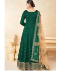 Green Tafeta Silk Embroidered Wedding Salwar Kameez