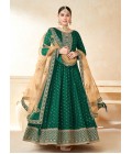 Green Tafeta Silk Embroidered Wedding Salwar Kameez