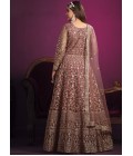 Pink Net Zari Embroidered Wedding Salwar Kameez