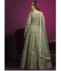 Sea Green Net Sequins Wedding Salwar Kameez