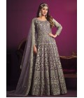 Lavender Net Sequins Embroidered Wedding Salwar Kameez