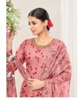 Peach Net Stone Embroidered Festival Wear Salwar Kameez