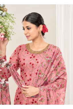 Peach Net Stone Embroidered Festival Wear Salwar Kameez