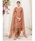 Beige Net Stone Embroidered Festival Wear Salwar Kameez