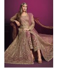 Pink Net Zari Embroidered Wedding Salwar Kameez 