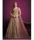 Pink Net Zari Embroidered Wedding Salwar Kameez 