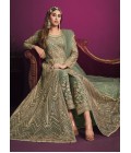 Sea Green Net Embroidered Wedding Salwar Kameez